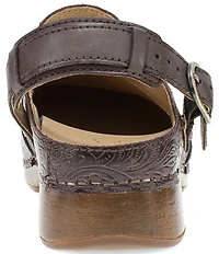 Dansko Millie Embossed Leather Swivel Strap Convertible Clogs