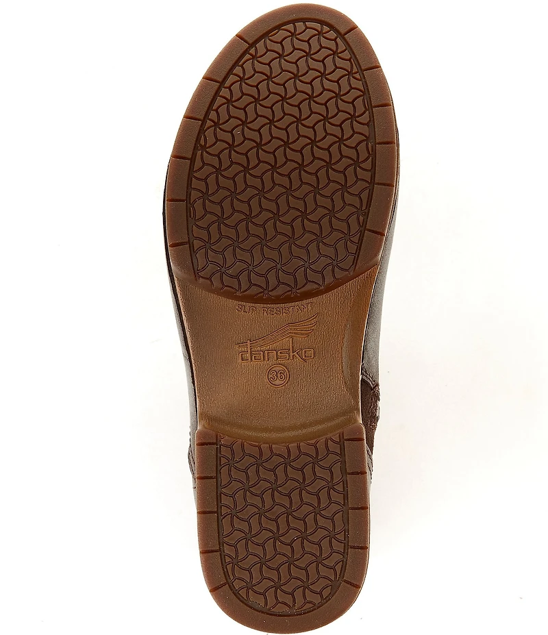 Dansko Monique Leather and Suede Buckle Hardware Booties