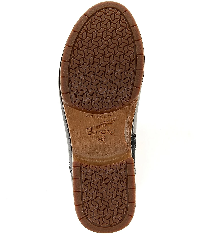 Dansko Monique Leather and Suede Buckle Hardware Booties