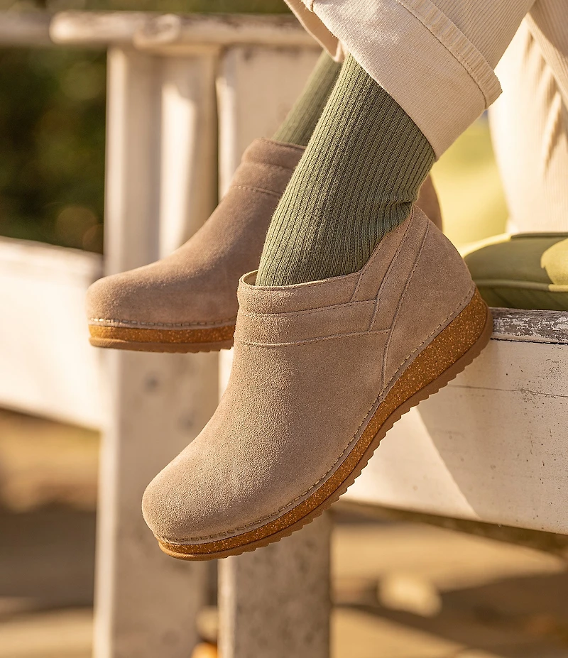 Dansko Muriel Suede Zip Wedge Shooties