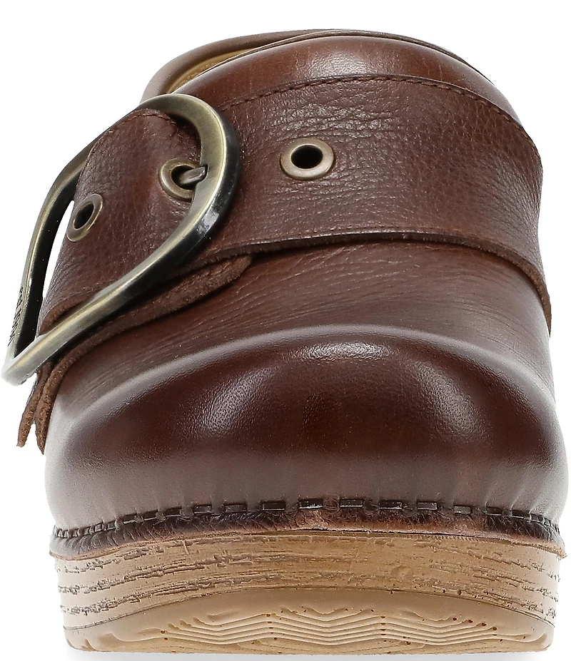 Dansko Pearson Leather Buckle Hardware Clogs