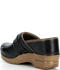 Dansko Pro Braided Leather Buckle Hardware Clogs