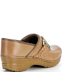 Dansko Pro Braided Leather Buckle Hardware Clogs