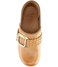 Dansko Pro Braided Leather Buckle Hardware Clogs