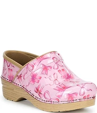 Dansko Professional Bow Printed Patent Leather Clogs