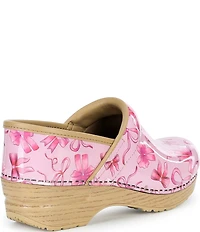 Dansko Professional Bow Printed Patent Leather Clogs