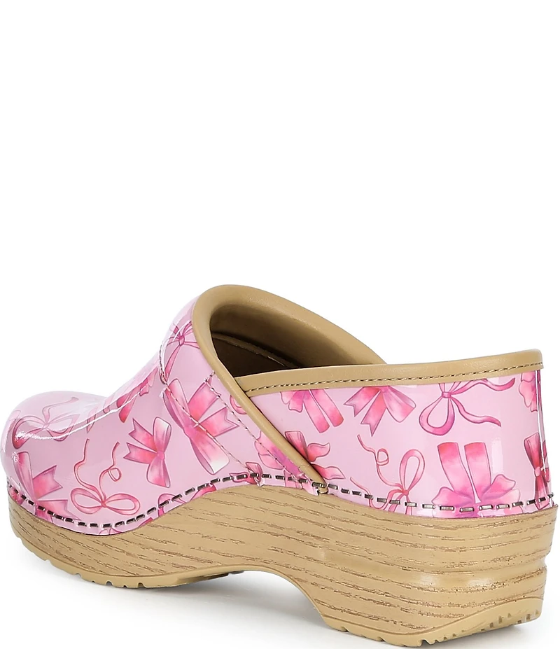 Dansko Professional Bow Printed Patent Leather Clogs