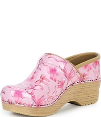 Dansko Professional Bow Printed Patent Leather Clogs