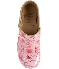 Dansko Professional Bow Printed Patent Leather Clogs