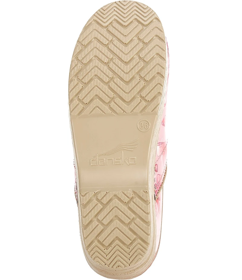 Dansko Professional Bow Printed Patent Leather Clogs