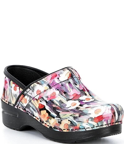 Dansko Professional Painted Garden Patent Leather Clogs