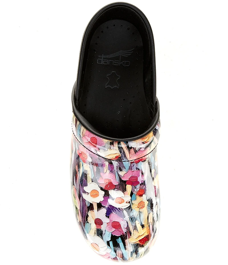 Dansko Professional Painted Garden Patent Leather Clogs