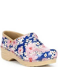 Dansko Professional Floral Patent Leather Clogs