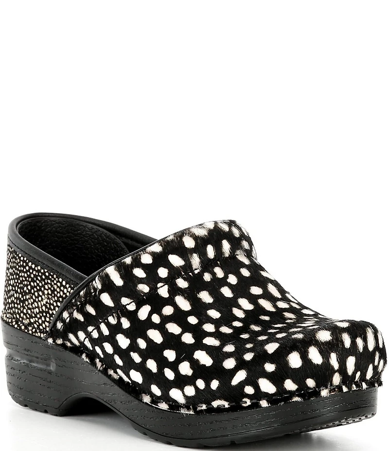 Dansko Professional Spotted Calf Hair Clogs