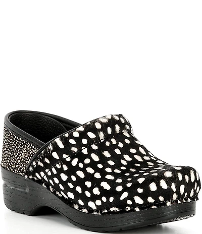 Dansko Professional Spotted Calf Hair Clogs