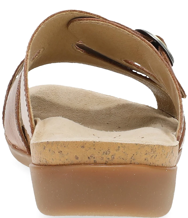 Dansko Regan Leather Cross Strap Slide Sandals