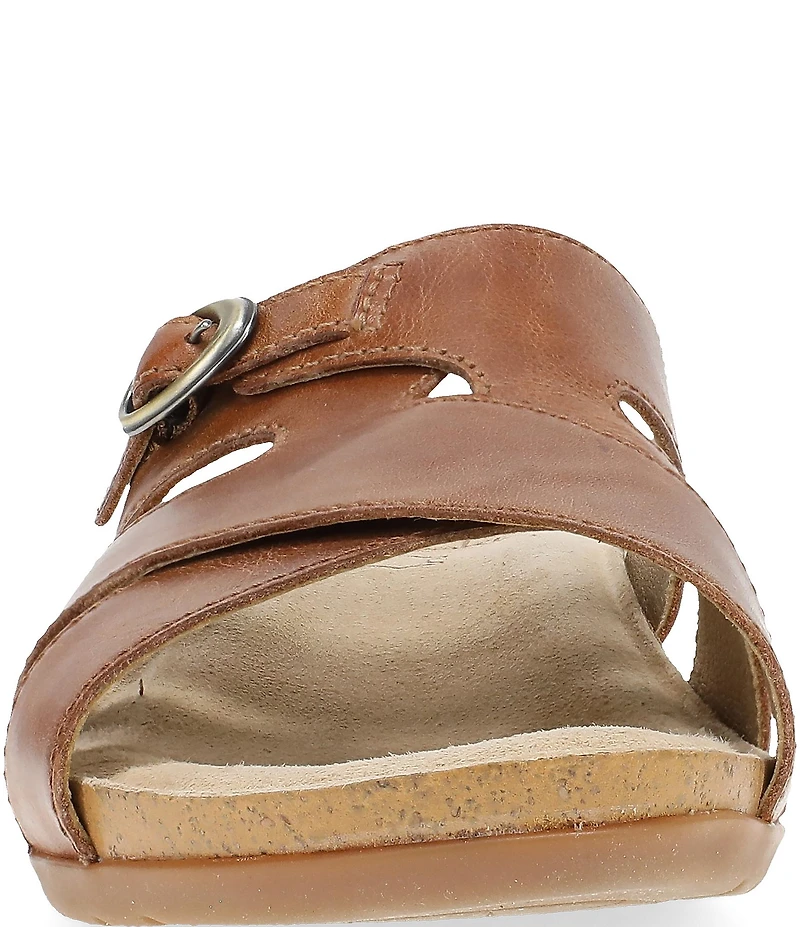 Dansko Regan Leather Cross Strap Slide Sandals