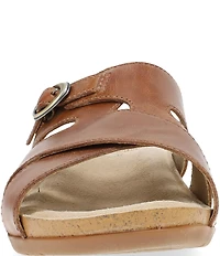 Dansko Regan Leather Cross Strap Slide Sandals