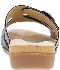 Dansko Regan Leather Cross Strap Slide Sandals