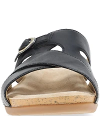 Dansko Regan Leather Cross Strap Slide Sandals