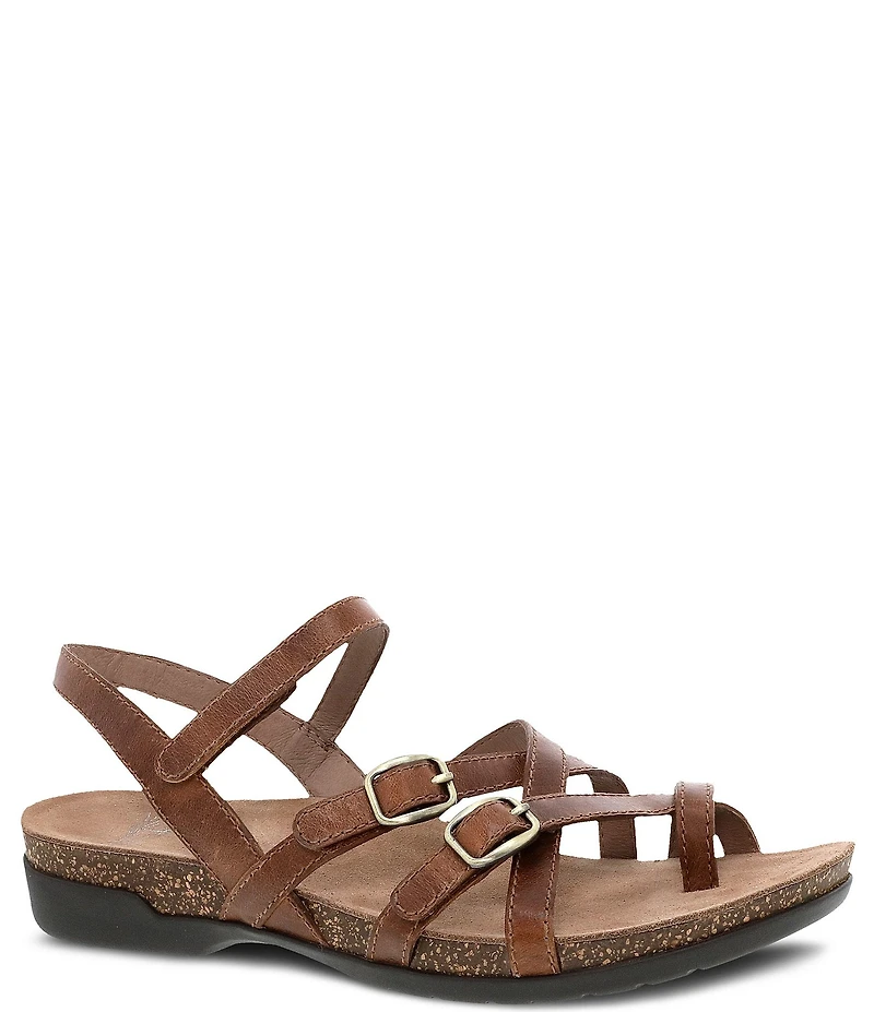 Dansko Roslyn Burnished Leather Strappy Toe Loop Sandals
