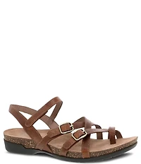 Dansko Roslyn Burnished Leather Strappy Toe Loop Sandals