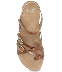 Dansko Roslyn Burnished Leather Strappy Toe Loop Sandals