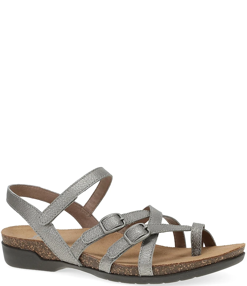 Dansko Roslyn Metallic Antique Leather Strappy Toe Loop Sandals