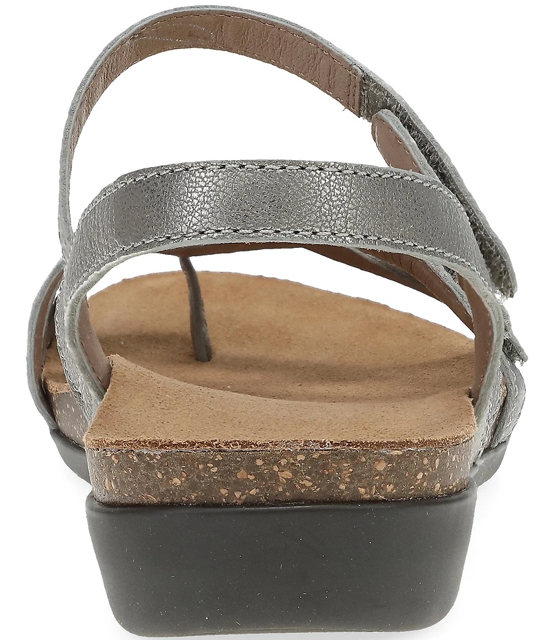 Dansko Roslyn Metallic Antique Leather Strappy Toe Loop Sandals