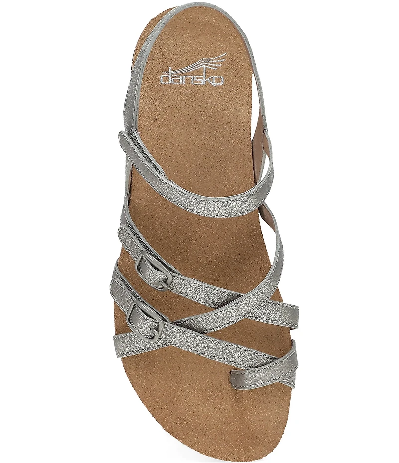 Dansko Roslyn Metallic Antique Leather Strappy Toe Loop Sandals