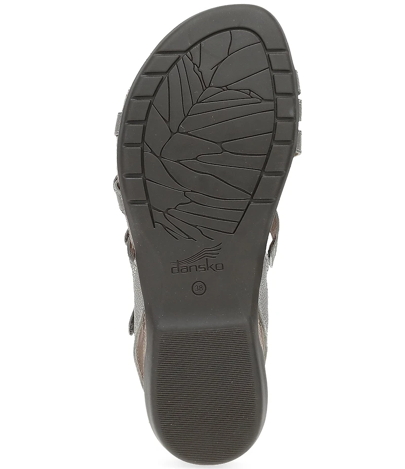 Dansko Roslyn Metallic Antique Leather Strappy Toe Loop Sandals
