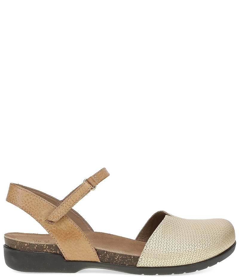 Dansko Rowan Chevron Leather Ankle Strap Mary Jane Clogs