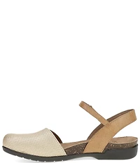 Dansko Rowan Chevron Leather Ankle Strap Mary Jane Clogs