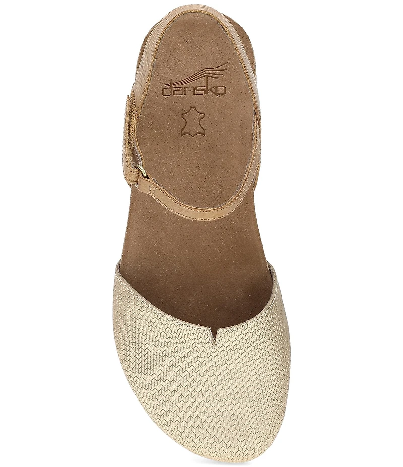 Dansko Rowan Chevron Leather Ankle Strap Mary Jane Clogs