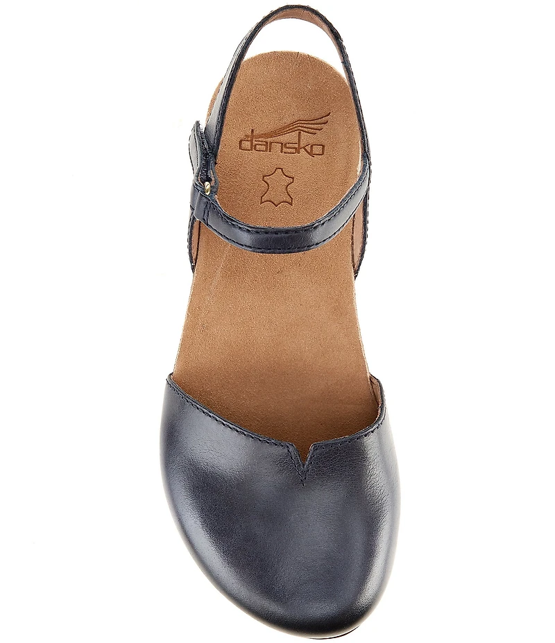 Dansko Rowan Leather Ankle Strap Mary Jane Clogs