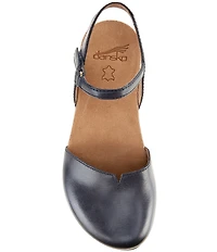 Dansko Rowan Leather Ankle Strap Mary Jane Clogs