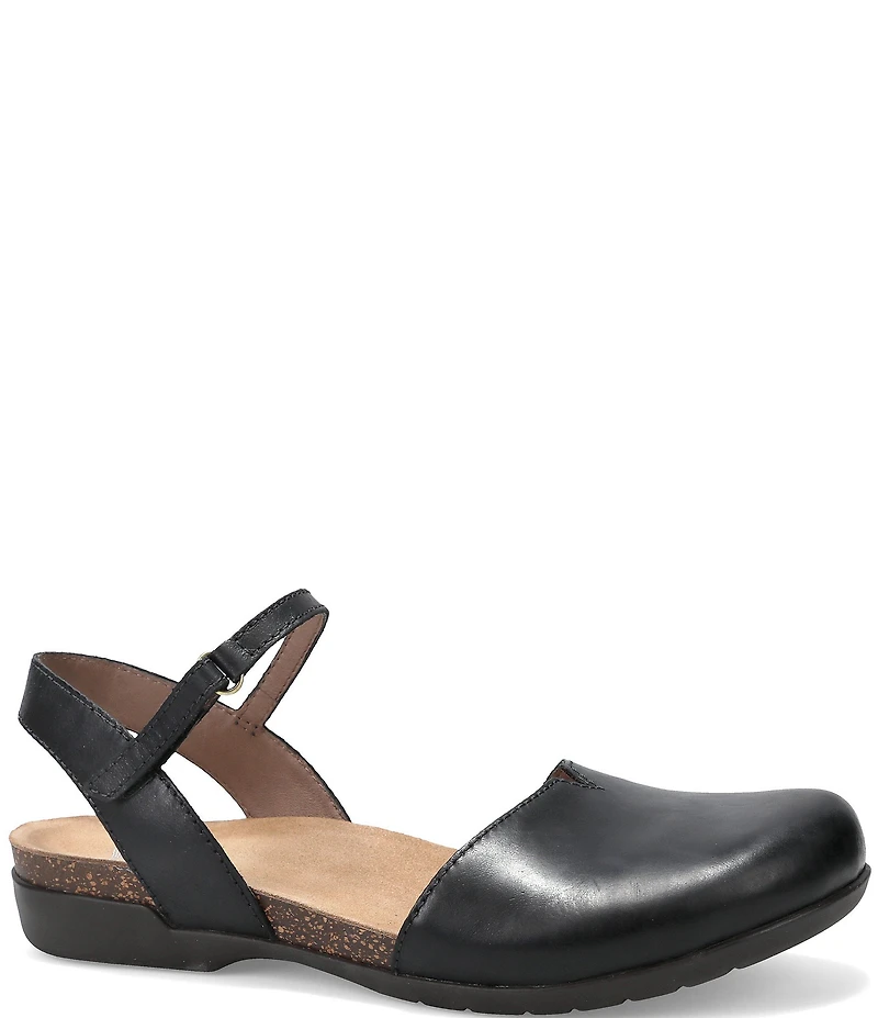 Dansko Rowan Leather Ankle Strap Mary Jane Clogs