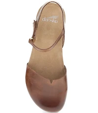 Dansko Rowan Leather Ankle Strap Mary Jane Clogs