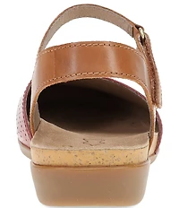 Dansko Rowan Perforated Leather Ankle Strap Mary Jane Clogs