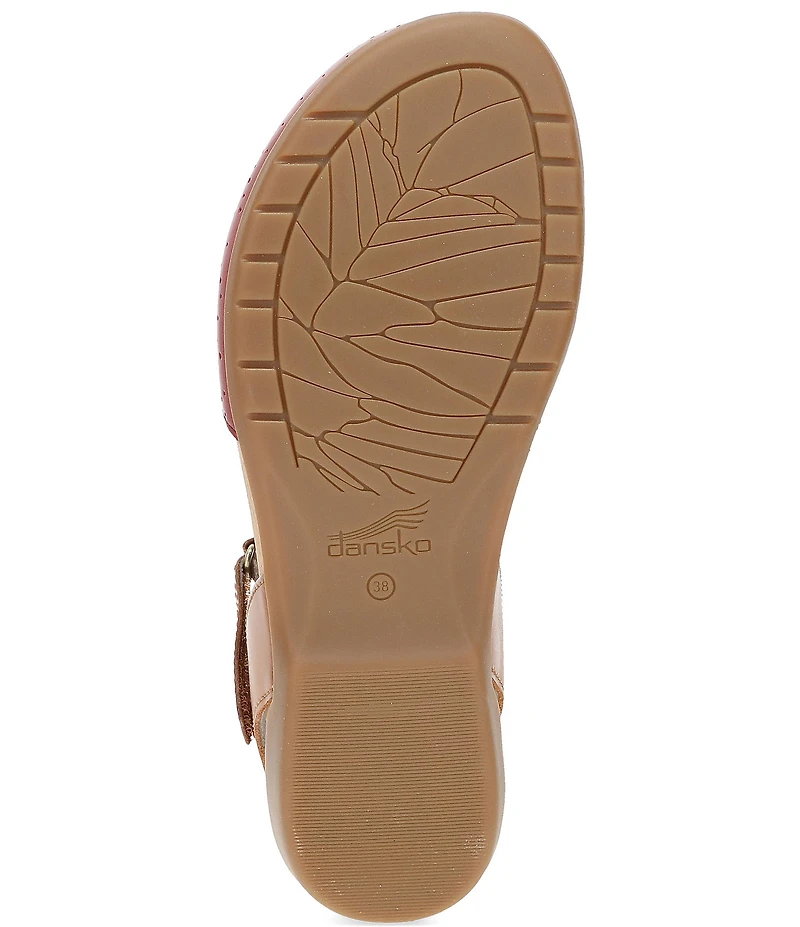 Dansko Rowan Perforated Leather Ankle Strap Mary Jane Clogs
