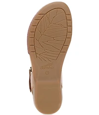 Dansko Rowan Perforated Leather Ankle Strap Mary Jane Clogs