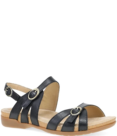 Dansko Ruthie Leather Buckle Ankle Strap Sandals