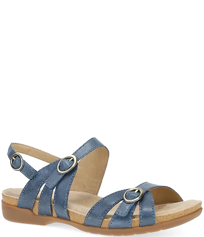 Dansko Ruthie Leather Buckle Ankle Strap Sandals