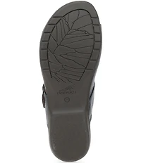 Dansko Rylee Leather Toe Loop Slide Sandals