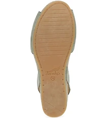 Dansko Stella Nubuck Suede Buckle Hardware Wedge Sandals