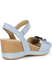 Dansko Stella Nubuck Suede Buckle Hardware Wedge Sandals