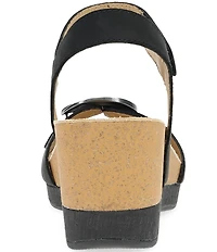 Dansko Stella Nubuck Suede Buckle Hardware Wedge Sandals
