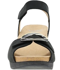 Dansko Stella Nubuck Suede Buckle Hardware Wedge Sandals