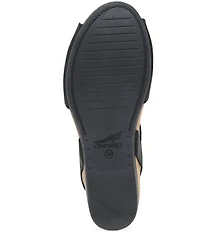 Dansko Stella Nubuck Suede Buckle Hardware Wedge Sandals