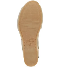 Dansko Stella Nubuck Suede Buckle Hardware Wedge Sandals